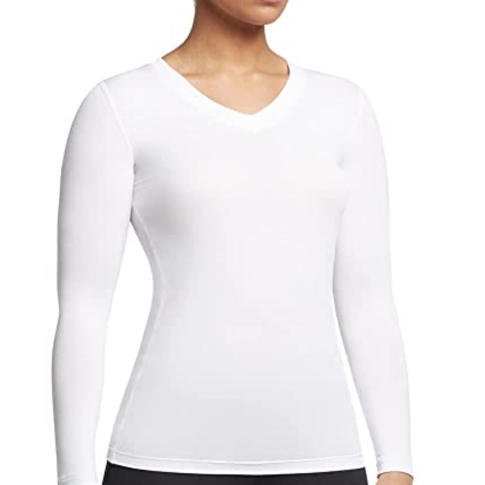 Tommie Copper White Long Sleeve Fitted Bodysuit